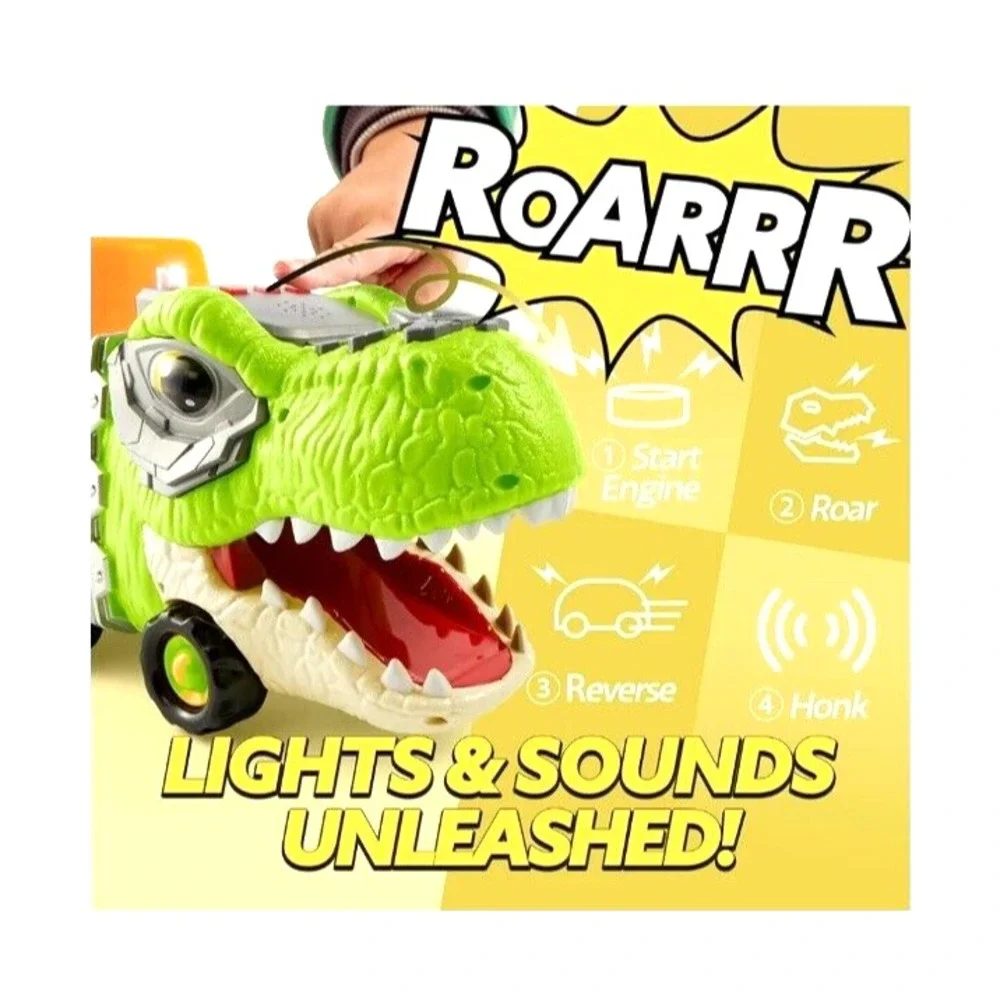 Toddler Car Toys for 1 2 3 4 Year Old Boy Birthday Gifts 5-in-1 Dinosaur Tran...